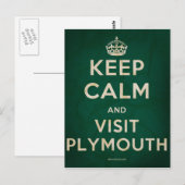 Carte Postale Restez calme et visitez Plymouth (Devant / Derrière)