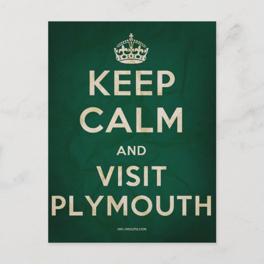Carte Postale Restez calme et visitez Plymouth (Devant)