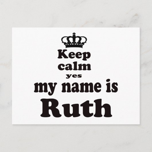 Carte Postale Restez Calme Oui Mon Nom Est Ruth (Devant)