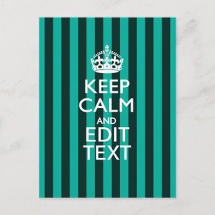 Carte Postale Restez calme sur les tons turquoise