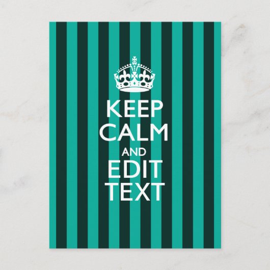Carte Postale Restez calme sur les tons turquoise (Devant)