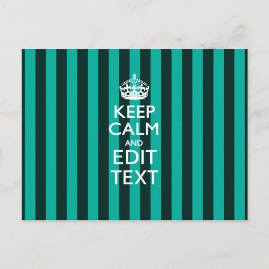 Carte Postale Restez calme sur les tons turquoise (Devant)