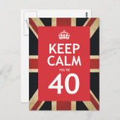 Carte Postale Restez calme Vous avez 40 ans (Devant / Derrière)