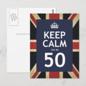 Carte Postale Restez calme Vous avez 50 ans (Devant / Derrière)