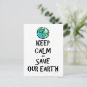 Carte Postale Restez calmes et sauvez notre Terre (Debout devant)