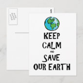 Carte Postale Restez calmes et sauvez notre Terre (Devant / Derrière)
