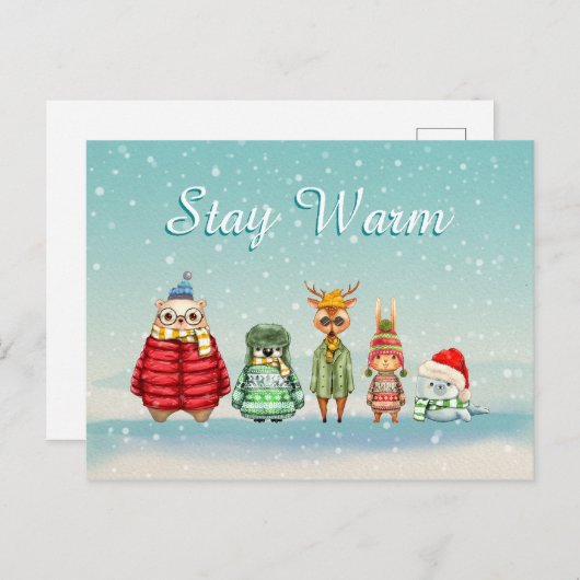 Carte Postale Restez chaud (Devant / Derrière)