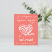 Carte Postale Restez chez vous, restez en sécurité et crochetez (Debout devant)