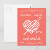 Carte Postale Restez chez vous, restez en sécurité et crochetez (Devant / Derrière)