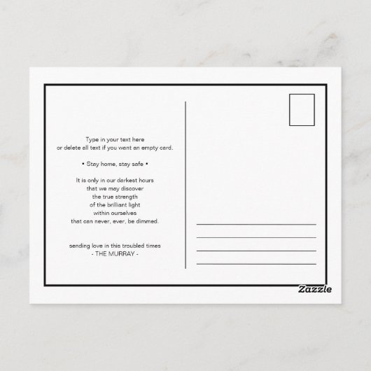 Carte Postale Restez chez vous restez en sécurité ours polaire l (Dos)