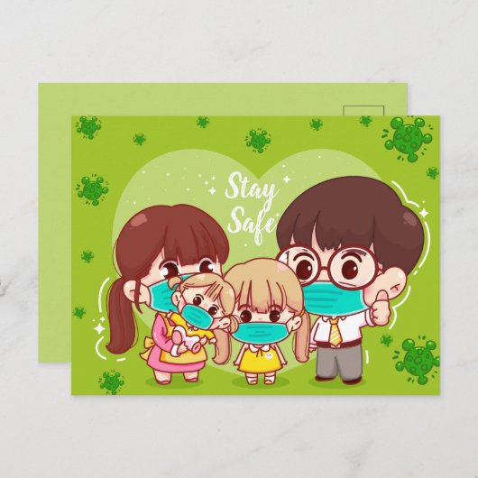 Carte Postale Restez en sécurité (Devant / Derrière)