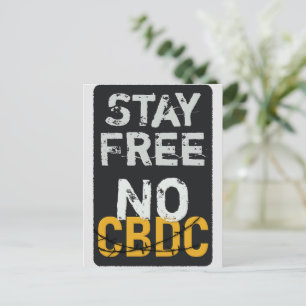 Carte Postale Restez libre - Pas de CBDC
