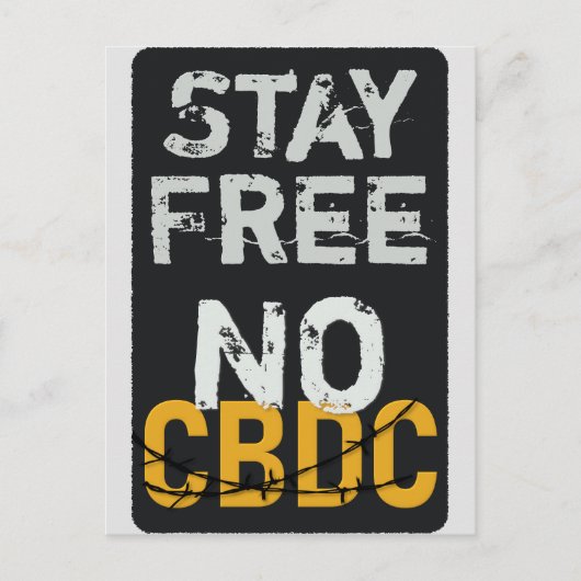Carte Postale Restez libre - Pas de CBDC (Devant)