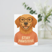 Carte Postale Restez Pawsitive (Debout devant)