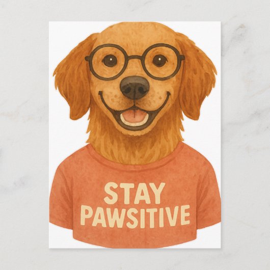 Carte Postale Restez Pawsitive (Devant)