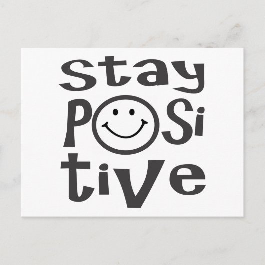 Carte Postale Restez positif avec un visage heureux (Devant)