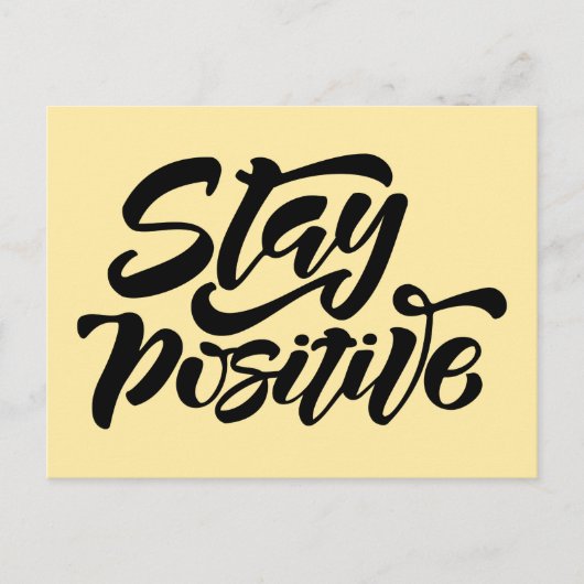 Carte Postale Restez positif Jaune (Devant)