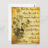 Carte Postale Restez serré dans le bourgeon (Devant / Derrière)