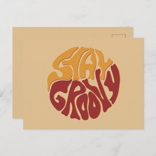 Carte Postale Restez Super avec un peu de rouge et de jaune (Devant / Derrière)