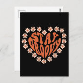 Carte Postale Restez Super Coeur Avec Fleurs (Devant / Derrière)