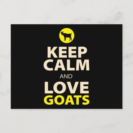 Carte Postale Restez tranquille et aimez les chèvres (Devant)
