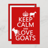 Carte Postale Restez tranquille et aimez les chèvres (Devant / Derrière)