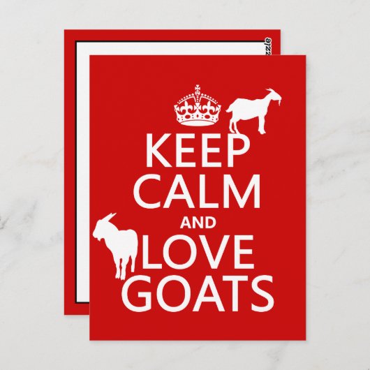 Carte Postale Restez tranquille et aimez les chèvres (Devant / Derrière)