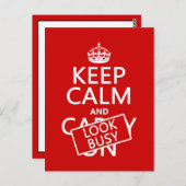 Carte Postale Restez tranquille et regardez occupé (n'importe qu (Devant / Derrière)