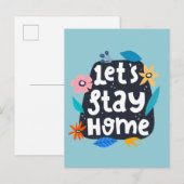 Carte Postale Restons à la maison Floral (Devant / Derrière)