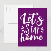 Carte Postale Restons à la maison violet (Devant / Derrière)
