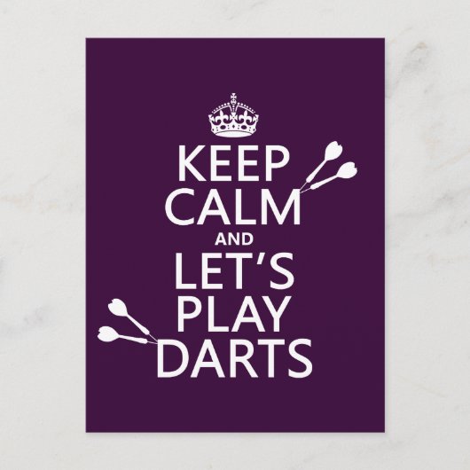 Carte Postale Restons calmes et jouons aux fléchettes (Devant)