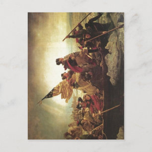 Carte Postale Résumé Description Washington Crossing the Delawa