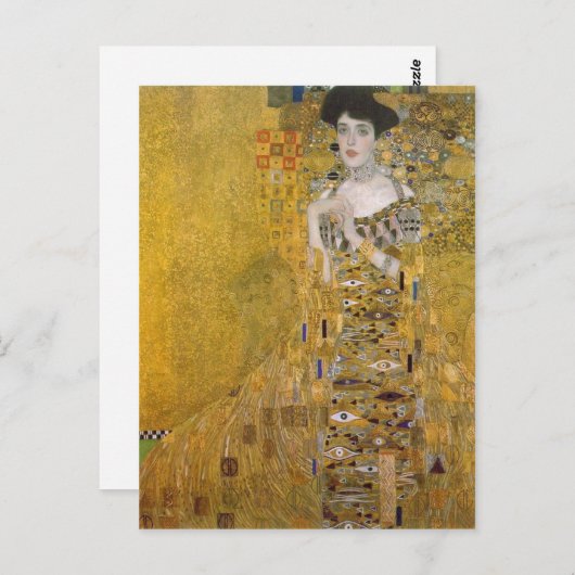 Carte Postale Résumé Gustav Klimt Catal ? : Retrat de l'Adele Bl (Devant / Derrière)