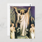 Carte Postale Résurrection du Christ, tableau de Carl Bloch, (Devant / Derrière)