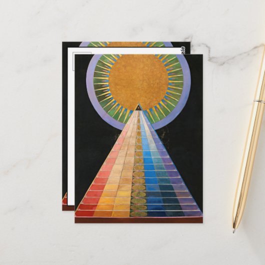 Carte Postale Retable, Groupe X, No.1 par Hilma af Klint (Devant/Arrière en situation)