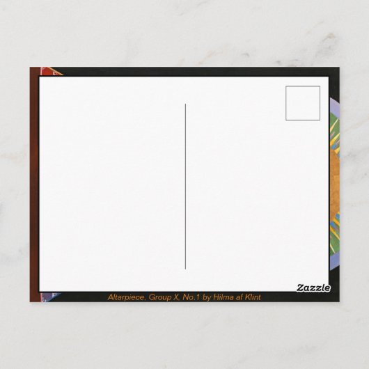 Carte Postale Retable, Groupe X, No.1 par Hilma af Klint (Dos)