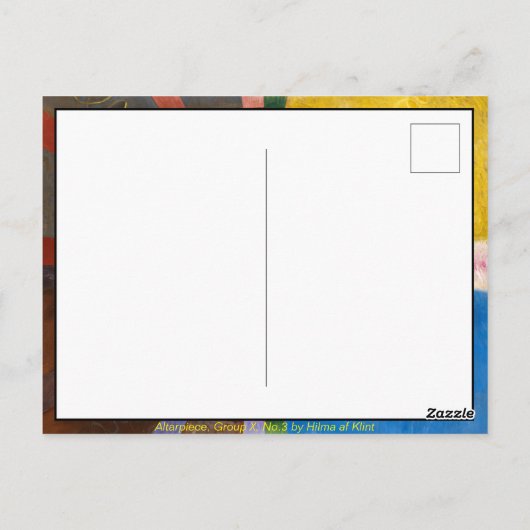 Carte Postale Retable, Groupe X, No 3 par Hilma af Klint (Dos)