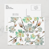 Carte postale rétablissement motif Magnolia (Devant / Derrière)