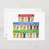 Carte Postale Rétablissement rapide du zona, chats de dessin ani (Devant / Derrière)