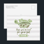 Carte Postale Rétablissement rapide Vœux amusants et mignons Soi<br><div class="desc">Il n'y a pas de meilleur moyen de remonter le moral d'un ami ou d'un membre de la famille avec un peu d'humour lorsqu'ils sont malades et leur souhaiter un prompt rétablissement que cette carte mignonne avec une tortue sur le dos. Ajoutez votre adresse de retour au verso en cliquant...</div>
