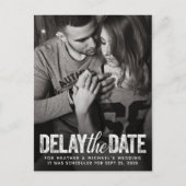 Carte Postale Retarder La Date Mariage Distressed Script Photoca (Devant)