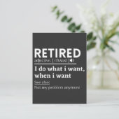 Carte Postale retired definition, funny retirement, retired (Debout devant)