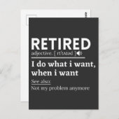 Carte Postale retired definition, funny retirement, retired (Devant / Derrière)