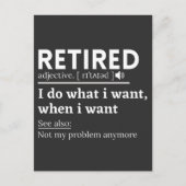 Carte Postale retired definition, funny retirement, retired (Devant)
