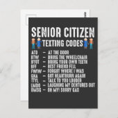 Carte Postale Retired elderly Person Senior Citizen Texting Code (Devant / Derrière)
