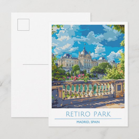 Carte Postale Retiro Park Madrid Espagne Vintage voyage (Devant / Derrière)