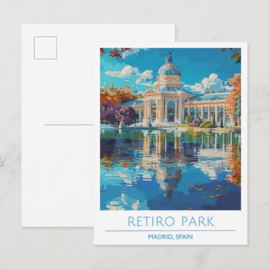 Carte Postale Retiro Park Madrid Espagne Vintage voyage (Devant / Derrière)