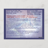 Carte Postale RETOUR À LA LIGHT Artist Collector Card (Dos)