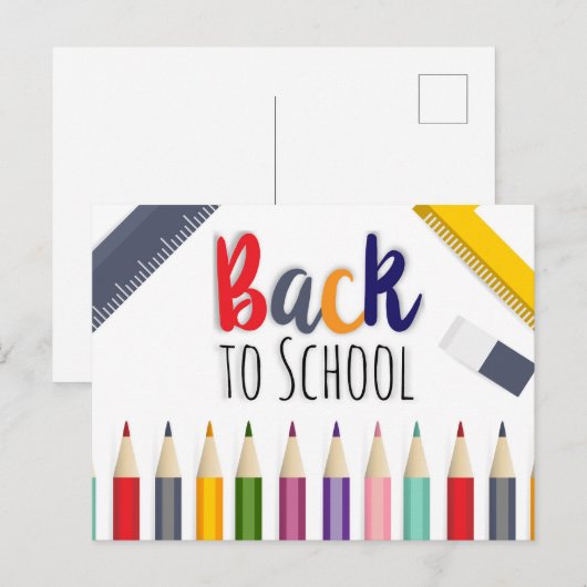 Carte Postale Retour à l'école (Devant / Derrière)