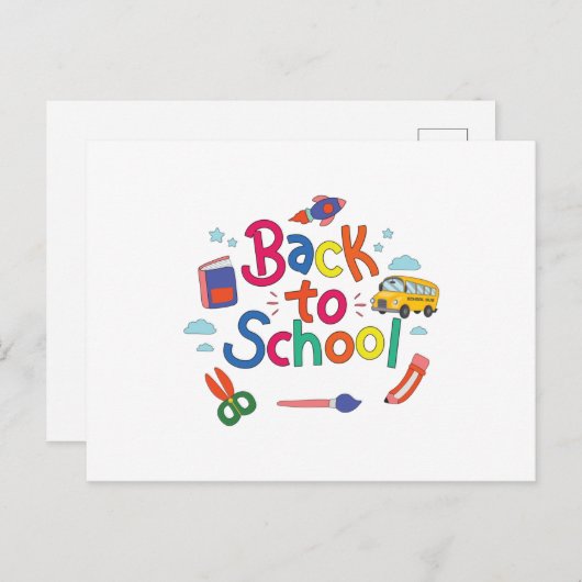 Carte Postale Retour à l'école (Devant / Derrière)